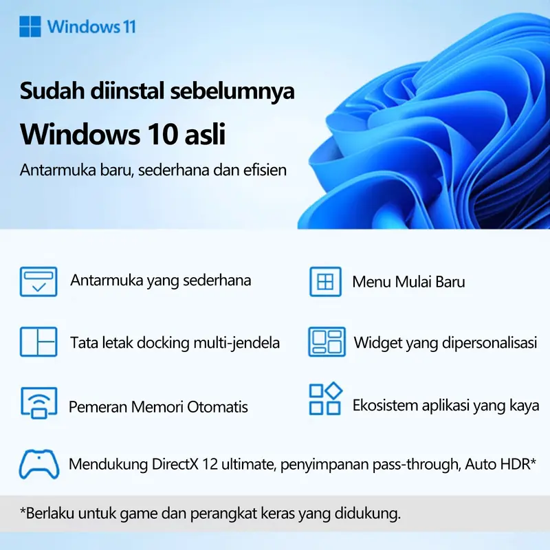 MA Komputer All-in-One Terbaru HD Super Tipis Intel Core i3/i5 Untuk Rumah, Belajar, Kantor, dan Hiburan - 19/22/24 Inci Gratis Mouse + Keyboard，Cocok untuk desain, rumah, hiburan, kantor Kemasan Kayu & Garansi Garansi 1 Tahun 7