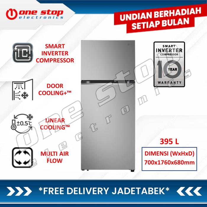 Gambar LG GN-B392PFFB Kulkas 2 Pintu Smart Inverter Compressor 395L dari OneStop Electronics Kota Administrasi Jakarta Utara Tokopedia