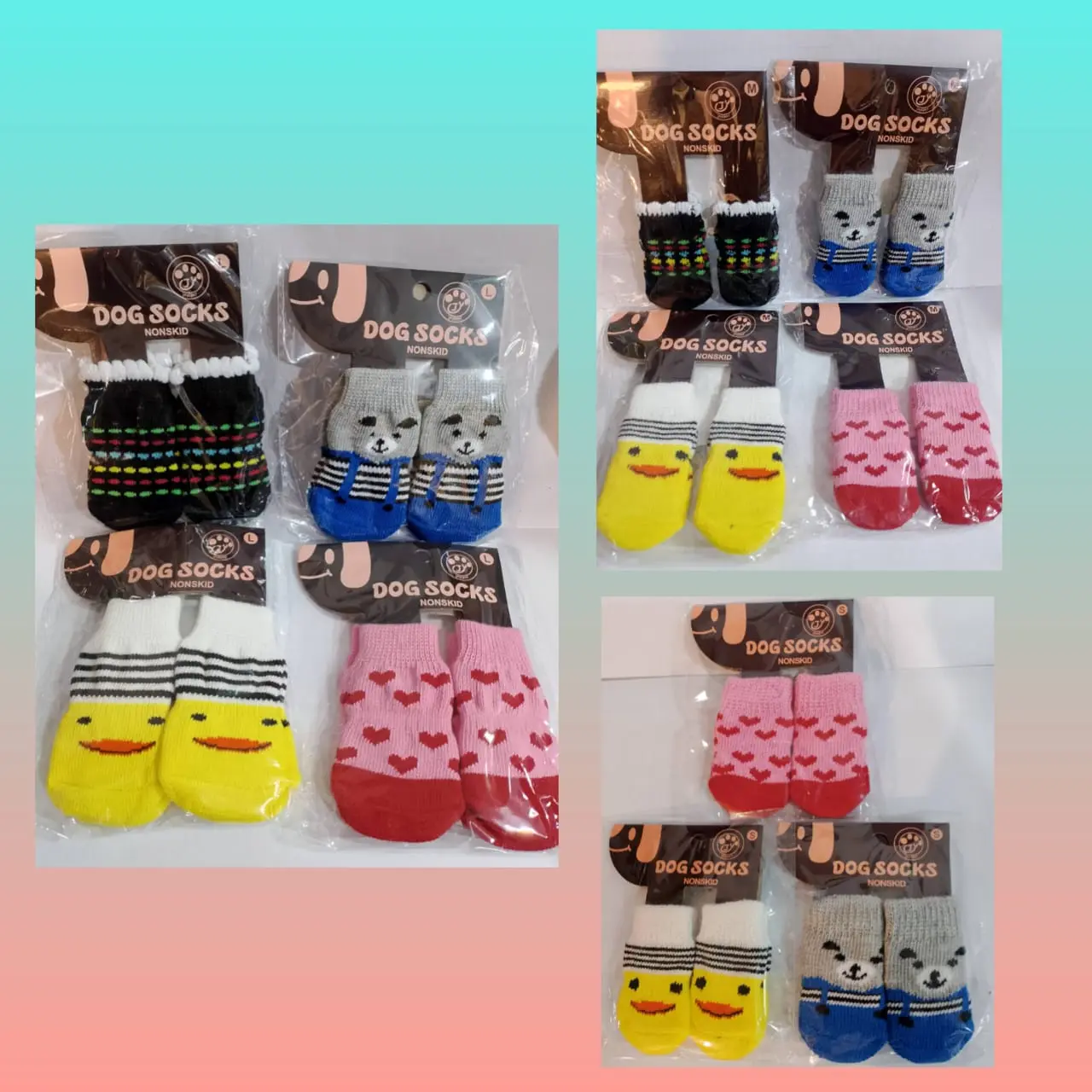 Kaki Anjing Kucing Pet Dog Cat Socks 4pcs Anti Slip