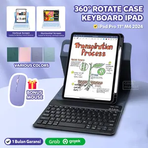 PELINDUNG / COVER for Rotate Keyboard Case for iPad Pro 11 inch 2024 M4 Casing Slot Pen  Rotary Flipcase