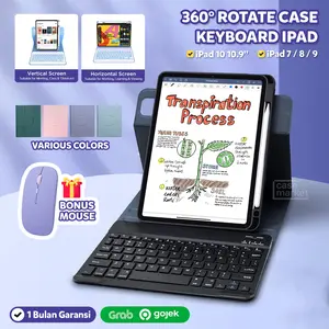 PELINDUNG / COVER for Rotate Keyboard Case for iPad 7 8 9 10 10.2 10.9 Casing Slot Pen