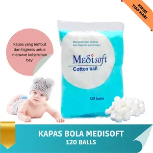 Medisoft Cotton Balls 120 Kapas Bulat Bola Anak Bayi