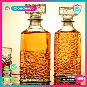 Whisky Decanter Glass Bottle Liquor Scotch Luxury Decanter Wine Botol Gelas