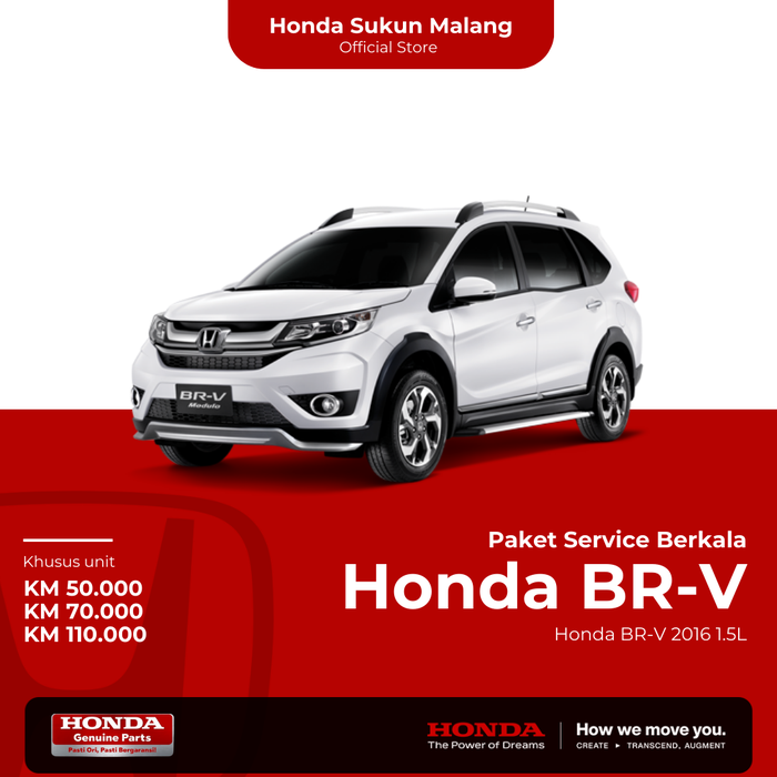 Gambar Paket Service Berkala Honda BRV 50K/70K/110K - BLUE dari Honda Sukun Malang Kota Malang Tokopedia