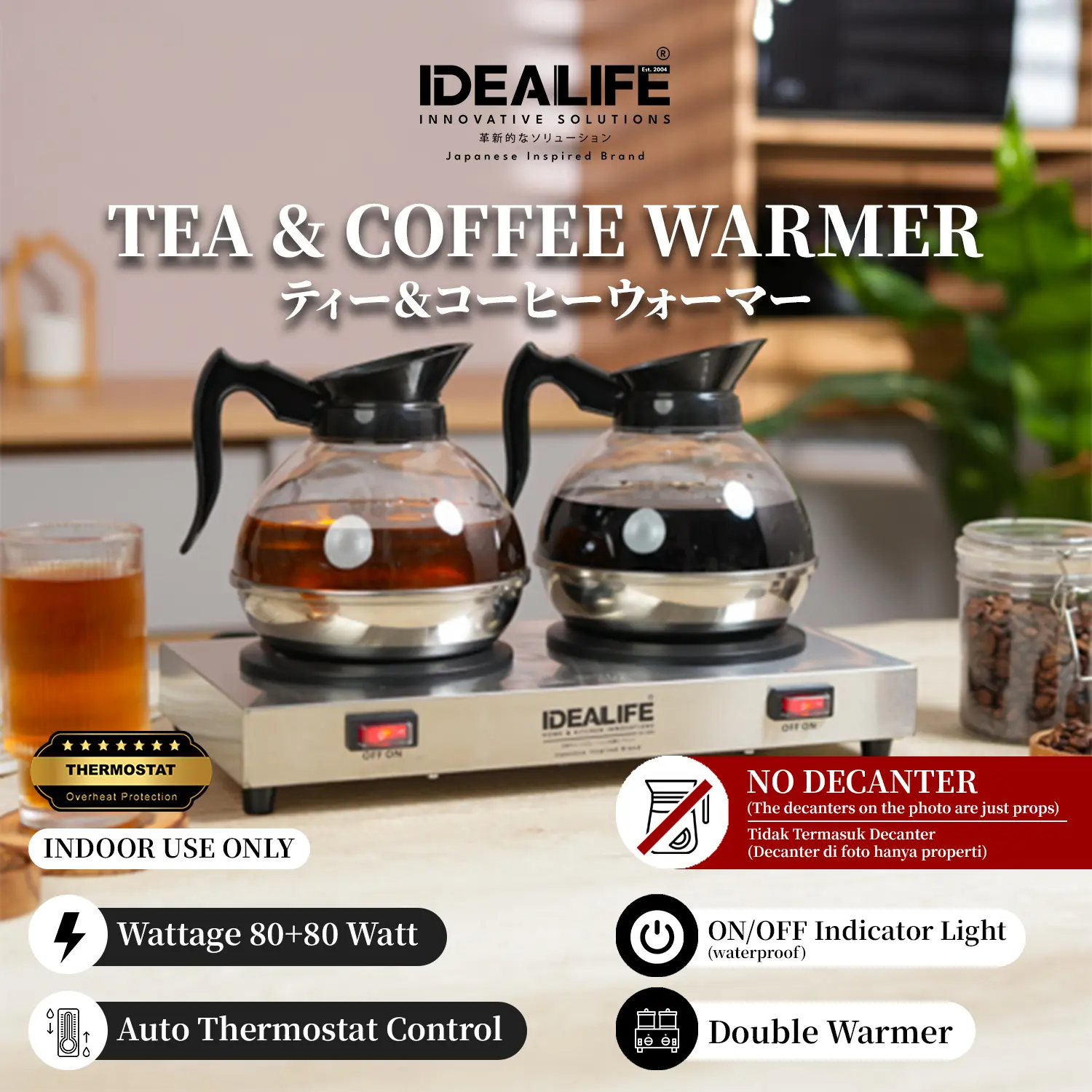 IDEALIFE - Tea & Coffee Warmer - Pemanas Kopi & Teh (IL-402a)
