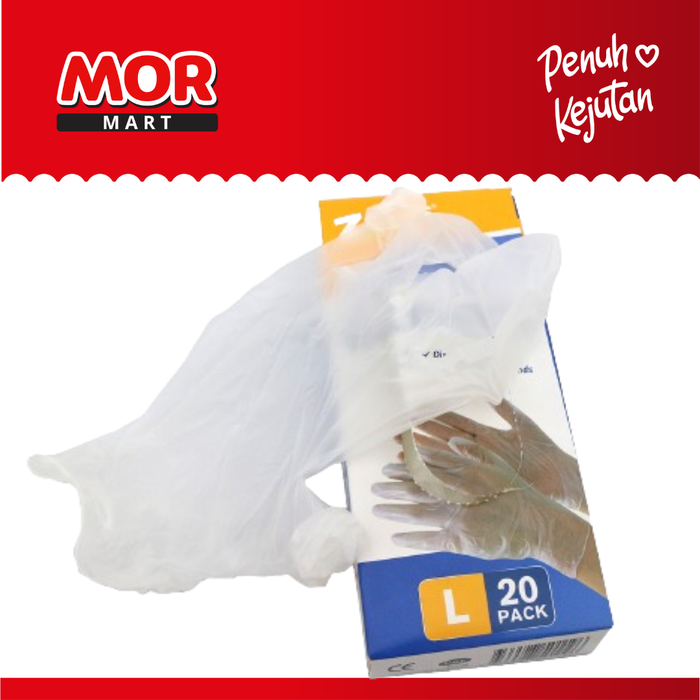 Gambar SJ Gloves Disposable LG 20PK BL0756 Sarung Tangan Plastik Bening dari MOR Mart Kota Tangerang Tokopedia
