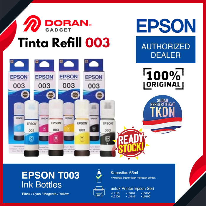 Jual Tinta EPSON 003 Original Refill Ink Printer L3110 L3150 L 3110 L ...