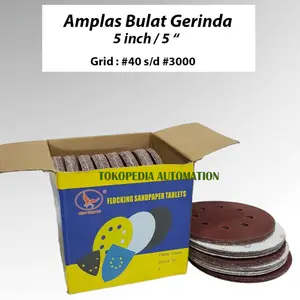 Amplas P400 Bulat Velcro 5 Inch 8 Lubang 5" tempel