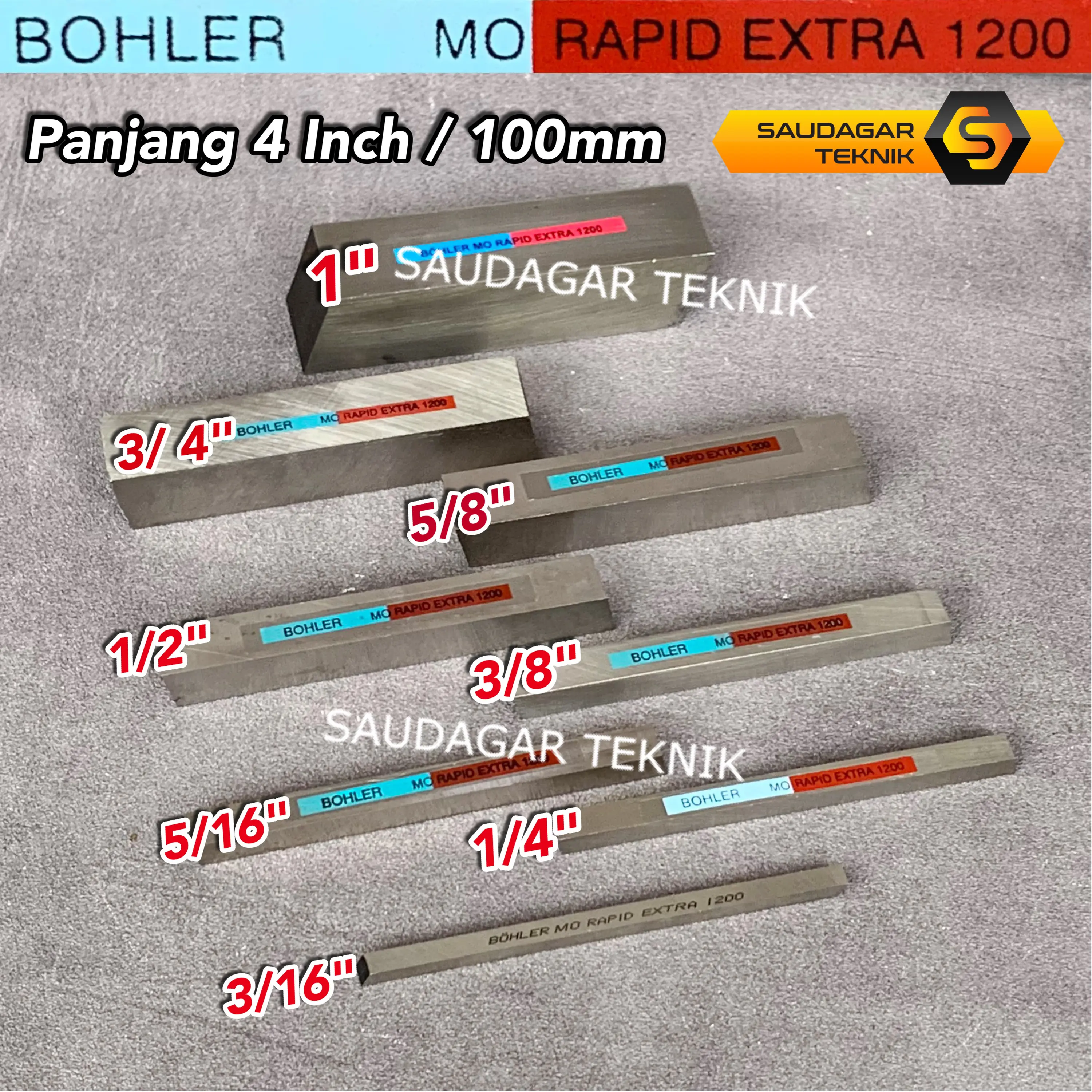 Mata Pahat Bubut Bohler Pisau HSS 1/2 1/4 3/8 5/8 5/16 X 4" 4 Inch