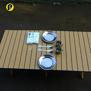 alat makan set AMN001 gelas piring sendok outdoor camping stainless
