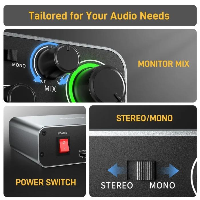 MAONO PS22 PS 22 Audio Interface Recording Live Streaming Gaming Soundcard - BLACK 3