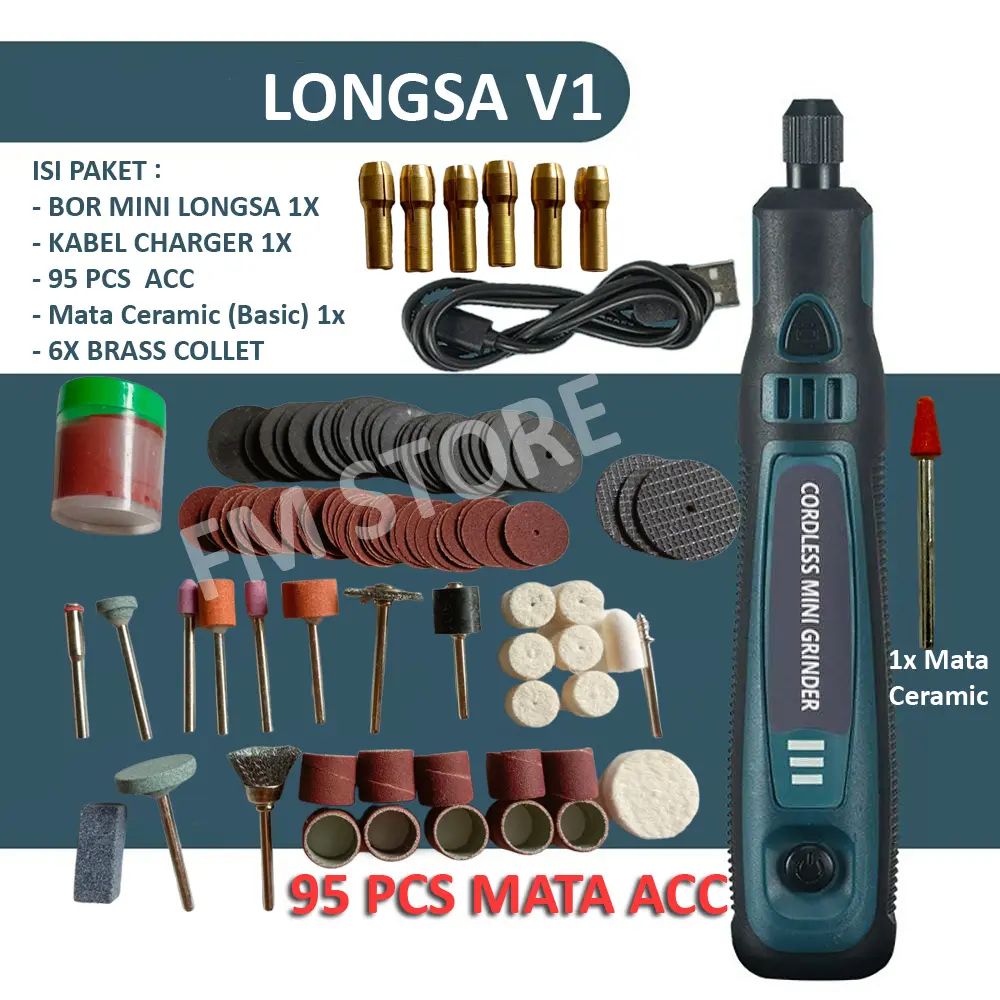Bor Mini Grinder Set Cordless 3.6V Mini Drill Tuner 3 Speed Portable