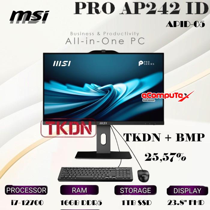 Jual PC AIO MSI PRO AP242 APID-05 i7-12700 16GB 1TB SSD M.2 23.8