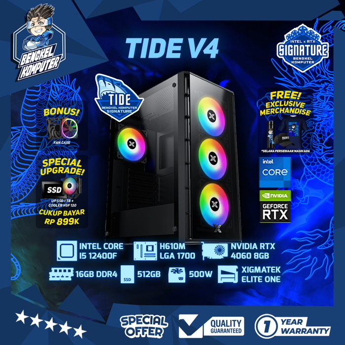 Gambar PC SIGNATURE TIDE V4 - INTEL CORE i5 12400F - NVIDIA RTX 4060 8GB - PC GAMING - DEFAULT, PC ONLY dari bengkelkomputerptk Kota Pontianak Tokopedia