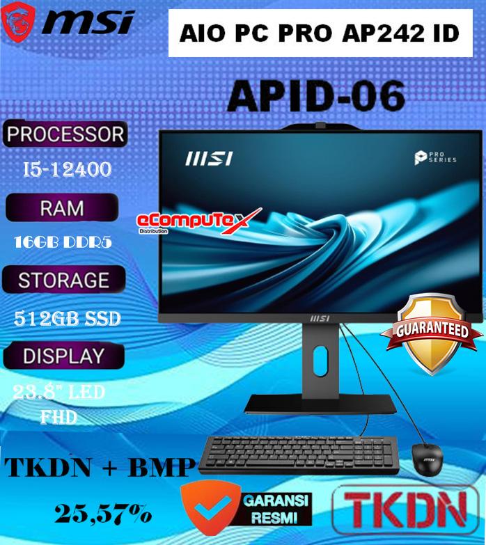 Jual PC AIO MSI PRO AP242 APID-06 i5-12400 16GB 512GB SSD M.2 23.8 ...