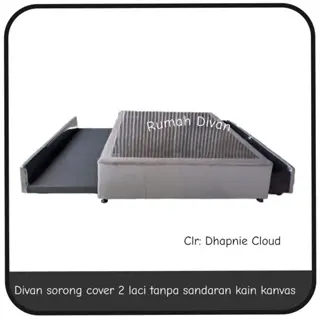 Divan Sorong Cover 2 Laci Uk.160x200 Sorong Uk.100*180 tanpa Sandaran kain oscar