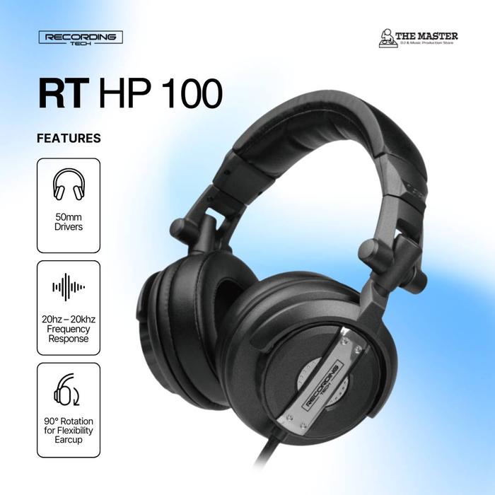 Gambar [Ready Stock] Headphone Recording Tech RT-HP100 | RT HP100 | RT HP 100 dari The Master DJ Store Kota Surabaya Tokopedia