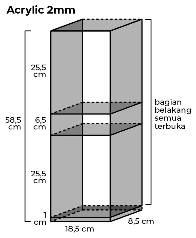 Gambar link khusus custom 2mm bening - 25x22x7 dari manda acrylic Kota Bekasi 4 Tokopedia