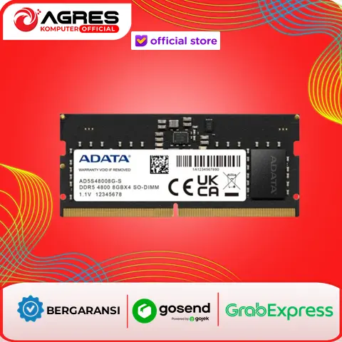 ADATA RAM SODIMM DDR5 16GB PC4800 - RAM LAPTOP - RAM LAPTOP DDR5 - RAM LAPTOP 16GB - RAM LAPTOP 4800MHZ 1