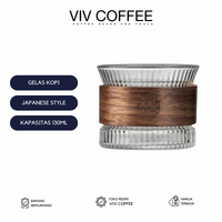 Gambar Gelas Kopi Kaca 130ml Wood Japanese Style dari Viv Coffee Kota Administrasi Jakarta Barat 1 Tokopedia