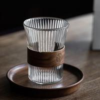 Gambar Gelas Kopi Kaca 300ml Wood Japanese Style dari Viv Coffee Kota Administrasi Jakarta Barat 3 Tokopedia