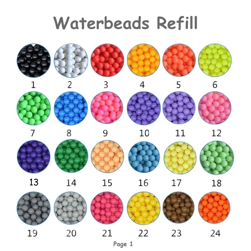 Refill Aqua Water spray Beads 41 Warna isi 60 dan 100 pcs per pack 1 warna