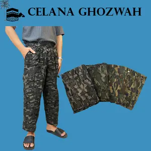 Celana Ghozwah Loreng Sirwal Cargo Celana Pria Dewasa Trendi Muslim Pangsi Cingkrang