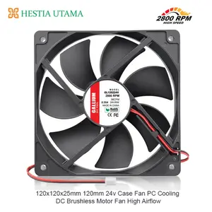 Gallium Kipas Mesin Las DC 24V 0.35A 12x12x2.5cm 2800 RPM 6W untuk Mendinginkan Perangkat Elektronik Garansi 3 Bulan - Laptop