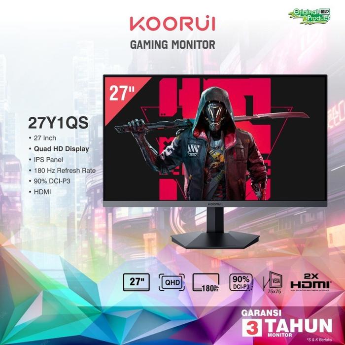 Gambar Monitor LED KOORUI 27Y1QS 27" IPS, QHD, 180Hz 27 Inch - Gaming Monitor dari Toko Expert Komputer Kota Administrasi Jakarta Pusat Tokopedia