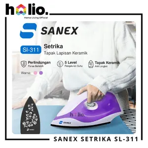 HOLIO SANEX Setrika Listrik Tapak Lapis Keramik SI-311 / SI311 Ungu