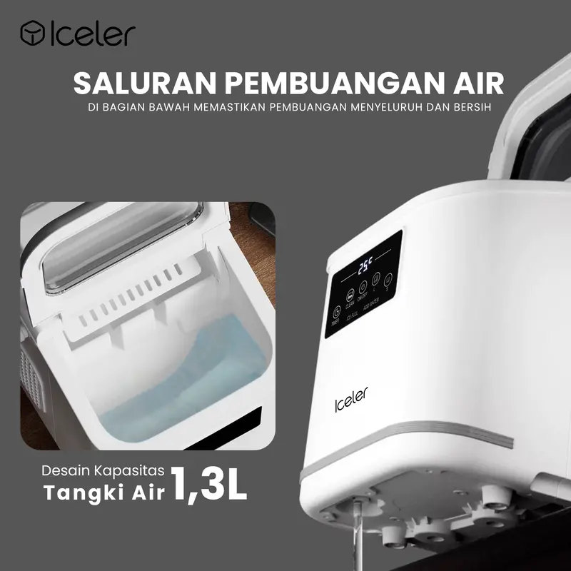 Iceler Mesin Es Digital Kontrol/ Touch Screen/ Setting Timer ON/OFF/ Automatic Cleaning/ Ice Maker Home Use 6