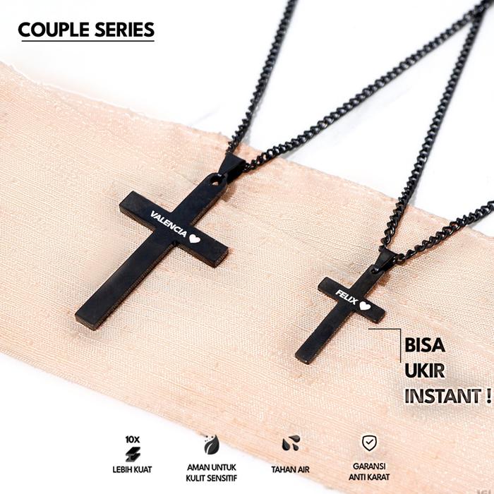 Gambar Kalung Salib Black Couple Worthy / SALIB HITAM STAINLESS STEEL dari Jeloof Jakarta Barat Tokopedia