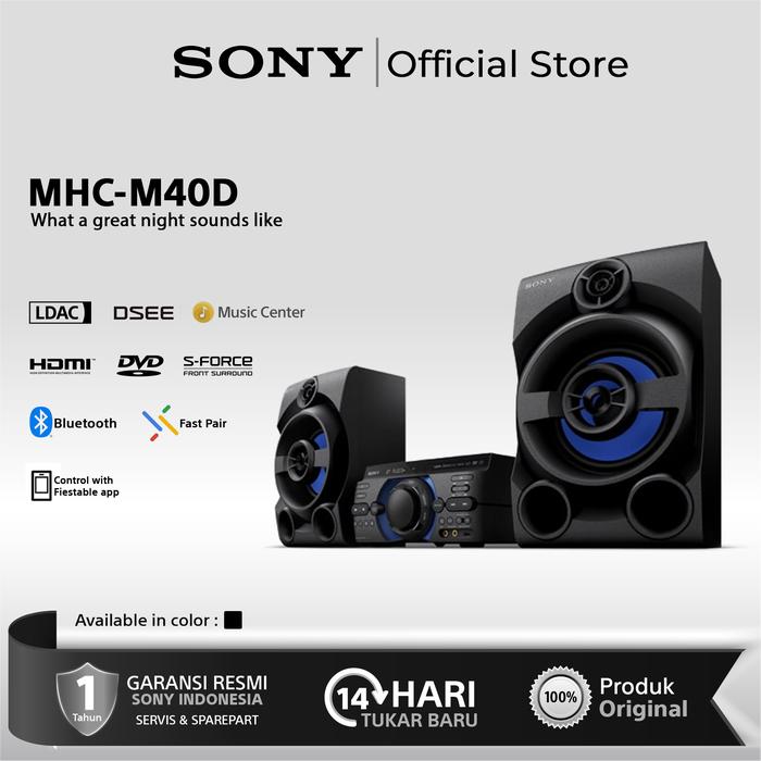 Gambar Sony MHC-M40D / MHC M40D / M40D Sistem Audio dengan DVD dari Sony Center Official Kota Administrasi Jakarta Pusat Tokopedia