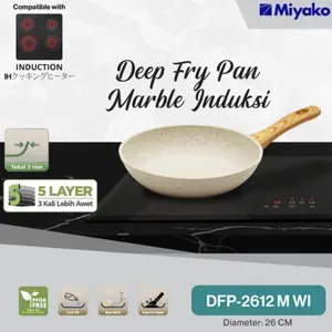MIYAKO DEEP FRY PAN MARBLE INDUKSI 18 20 22 24 26 28 CM WAJAN PENGGORENGAN KOMPOR LISTRIK DIJAMIN ORI TEBAL MURAH PUAS PROMO!
