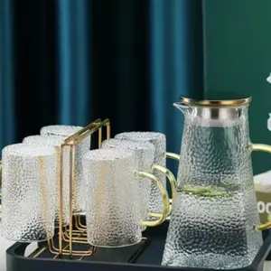 Gelas Cangkir Teko Kaca / Pitcher Set / Glass Jug 1,5L With Mug EB Dining 658/1