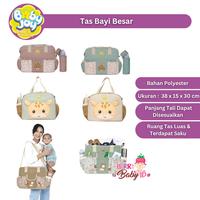 Gambar Baby Joy Tas Bayi Besar + Tempat Botol Susu Baby Diaper Bag Backpack - Roo Green dari Berry Baby Kota Bandung 1 Tokopedia