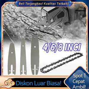 Bar Chainsaw 8 Inch Rantai Mata Chainsaw Bar Chainsaw Mini 4/6/8 Inch for Chainsaw Gergaji Mesin Mata Rantai Gergaji Mini Chainsaw pelat panduan