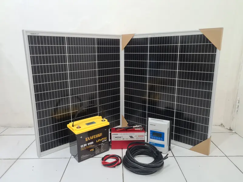 PLTS 200WP + Aki LITHIUM 54Ah MPPT PURE SINE WAVE 2