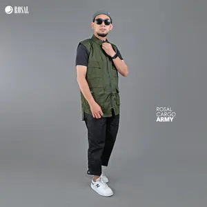 Rompi Cargo ROSAL Army - Rompi Sholat Pria Tactical Bahan Katun Drill Outdoor Komunitas Haji Umroh