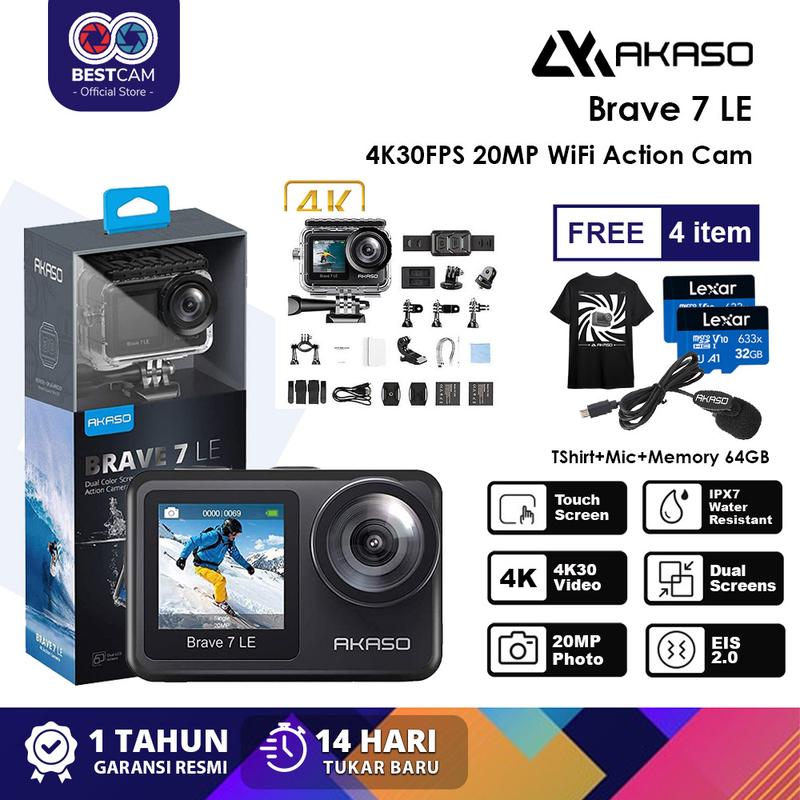 AKASO Brave 7 LE 4K30FPS 20MP WiFi Action 0