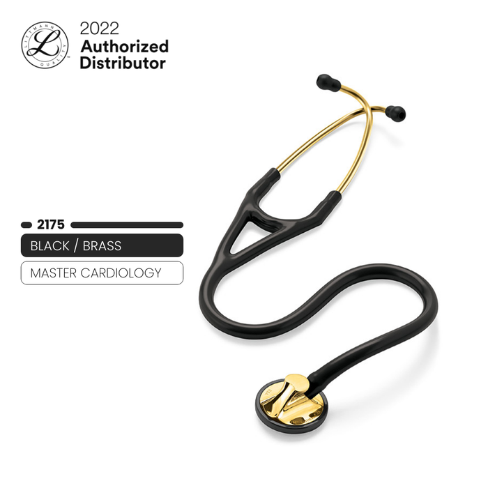 Gambar 3M Littmann Master Cardiology Stethoscope - BLACK / BRASS - 2175 dari Littmann Official Store Kab. Bogor Tokopedia