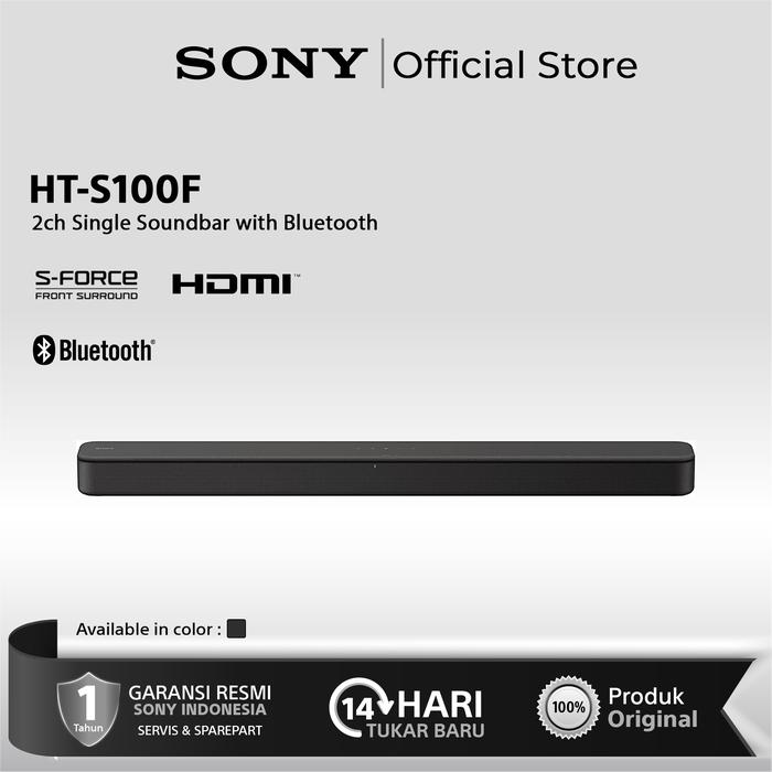 Gambar SONY HT-S100F Soundbar 2ch Bluetooth dari Sony Center Official Kota Medan Tokopedia