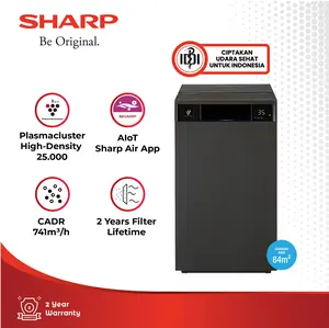 Sharp Air Purifier FX-S120Y-H/W Purefit Series 84m2 CADR 741m³/h 2X Filter Double Suction Micro HEPA PLUS 6 Smart Sensor Terhubung dengan Smartphone