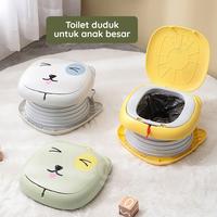 Gambar MEGAM Potty Portable WC Training Anak Pispot Baby Travel Kursi Toilet Duduk Karakter Kucing Lucu HSB813 - Kuning dari Megam.id Kab. Tangerang 3 Tokopedia