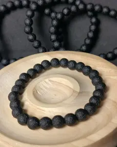 Gelang Black Tektite Meteorit Thailand 7,5 mm TOP GRADE