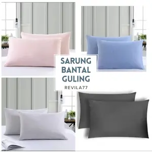 Sarung Bantal dan Guling - Sarung Bantal dan Guling Embos Polos Halus dan Super Lembut 1 Set