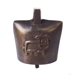 2-3/4" Bel Lonceng Klontong Sapi Kambing / Solid Brass Cowbell - HBL1044 / Tradisional Swiss / Antique Brass