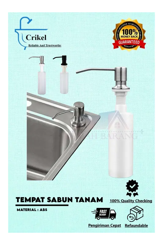 Soap dispenser Wastafel Kitchen sink Tempat sabun Tanam Bak cuci piring 0