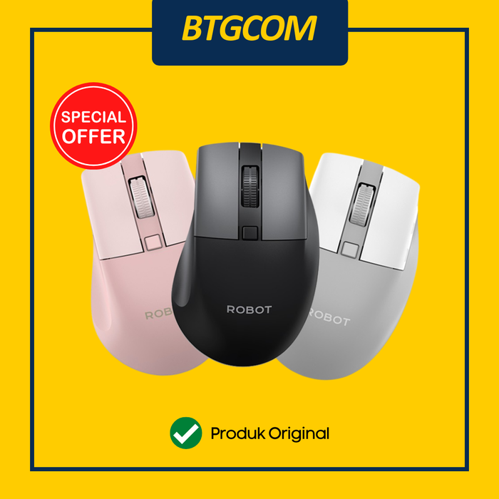Gambar MOUSE ROBOT M355 MULTI DEVICE DUAL MODE BLUETOOTH+2.4G WIRELESS SILENT CLICK 1600DPI BLACK/GREY/PINK dari btgcom Kota Denpasar Tokopedia