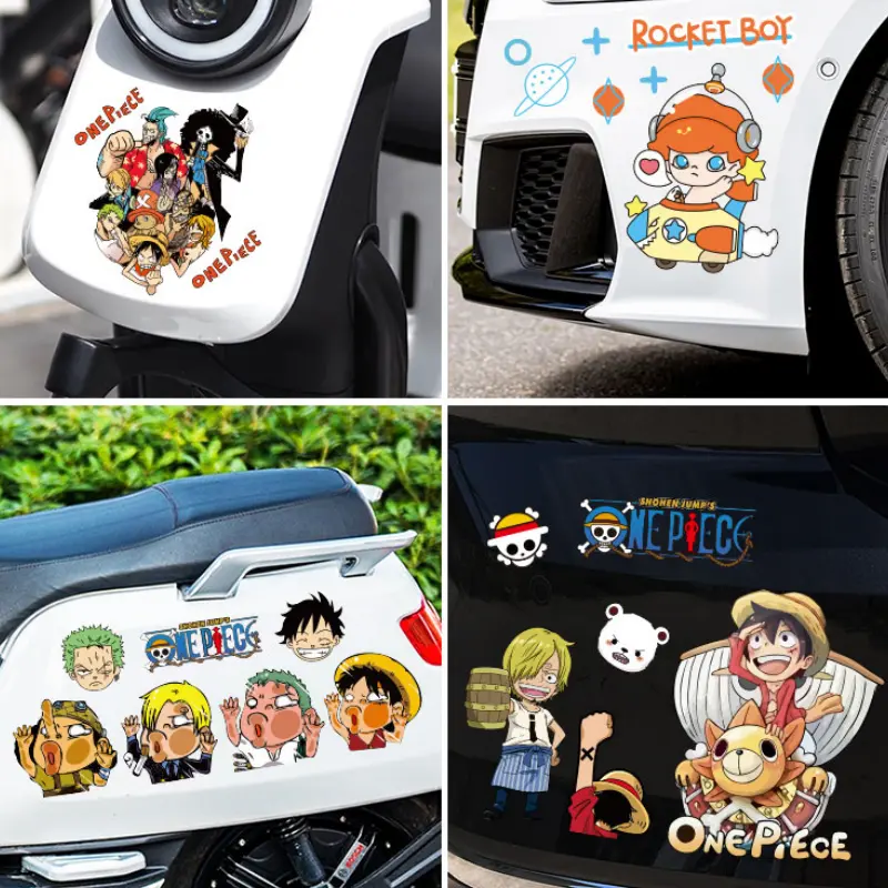 One Piece Stiker Kendaraan Listrik One Piece Stiker Baterai Mobil Stiker Helm Stiker Dekoratif Kendaraan Listrik Cutting Mobil Listrik Keren Modifikasi Kartun Tubuh Lucu Dekorasi 3